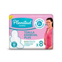 PLENITUD FEMME TOALLA ESENCIAL PLUS LARGA C/A X 8