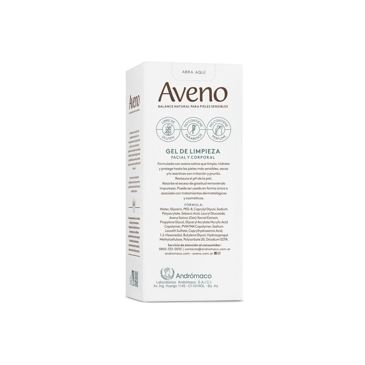 Gel de Limpieza Aveno Facial Corporal x250gr - Imagen 4