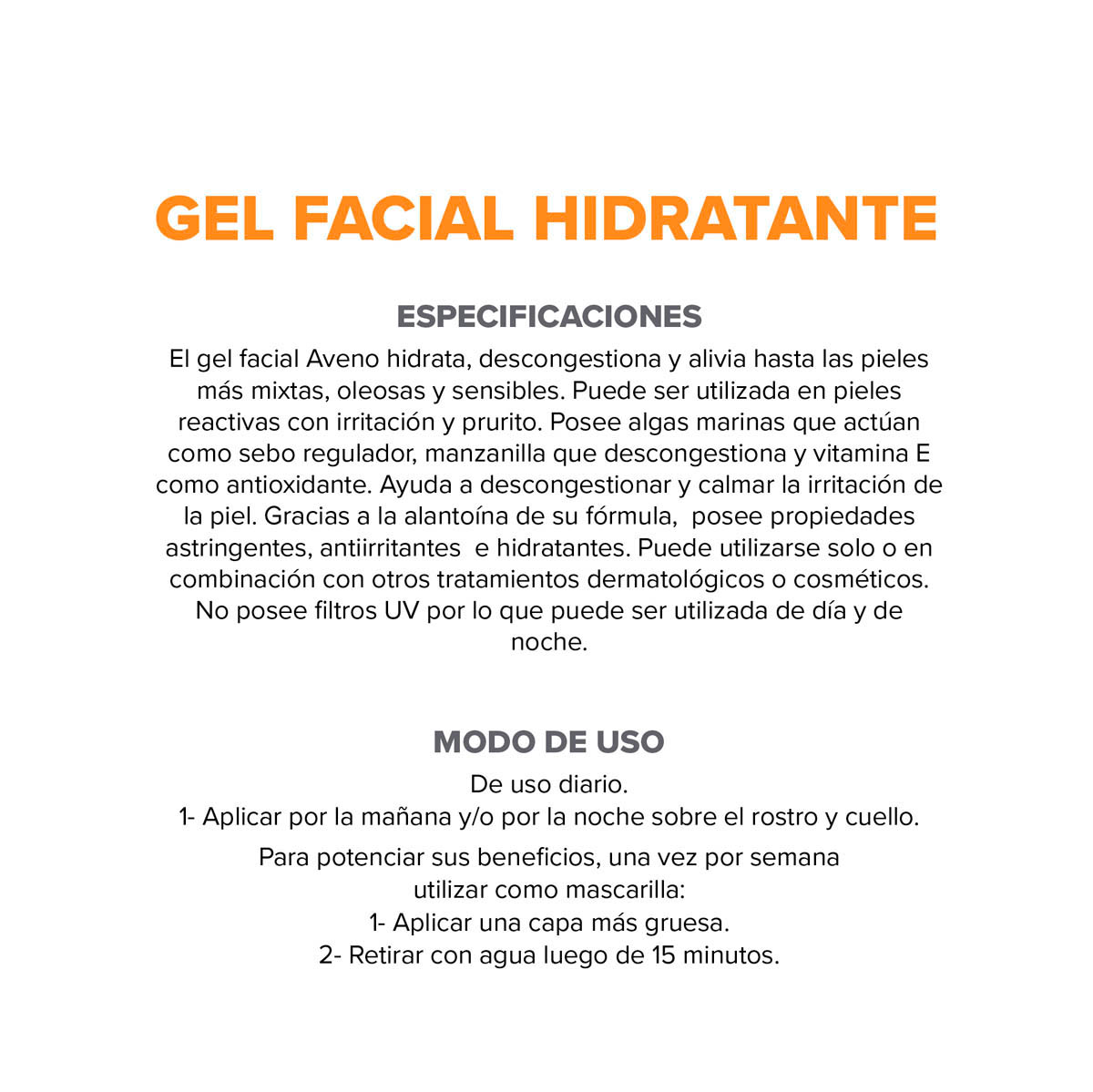 Crema Gel Aveno Hidratante Facial Piel Sensible Mixta x50g - Imagen 7