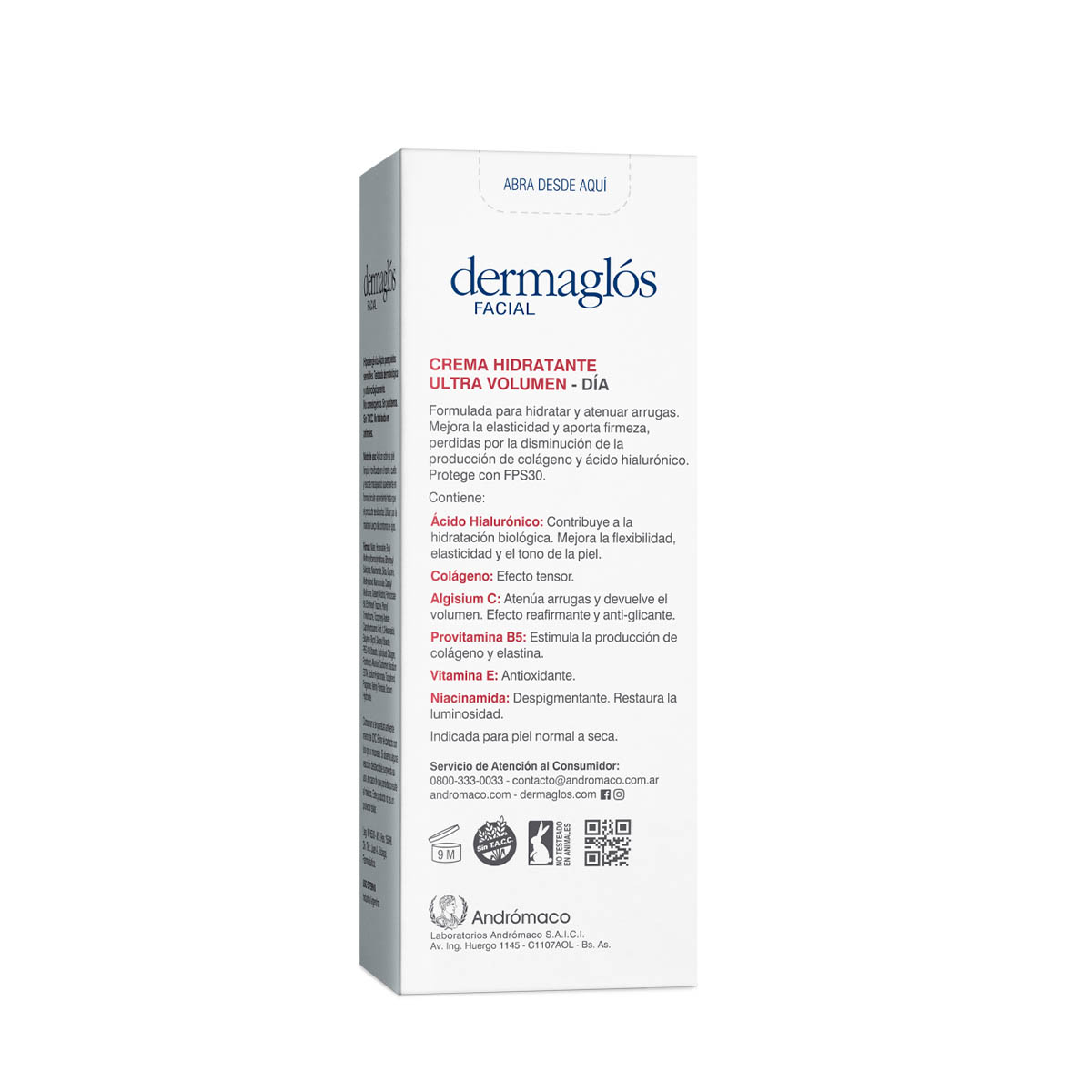 Crema Dermaglós Hidratante de Día FPS30 Ultra Volumen x50g - Imagen 5